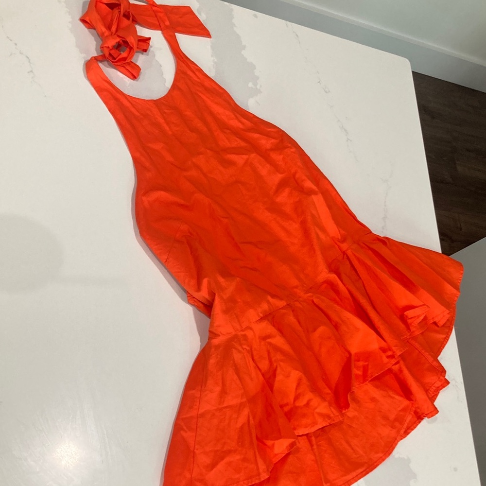 Vibrant Orange Sleeveless Dress